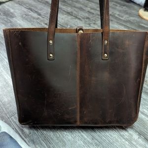 Genuine leather tote bag